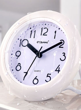 菁影居防水钟圆形时钟厨房浴室桌面摆件座钟17.9*17.2*4.4cmFX-01