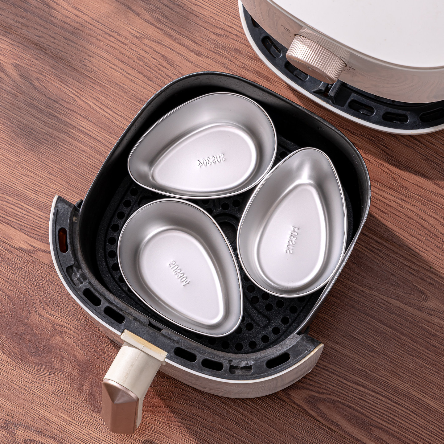 空气炸锅专用不锈钢碗重复使用小烤碗烘焙面包蛋糕模具煎蛋碗神器