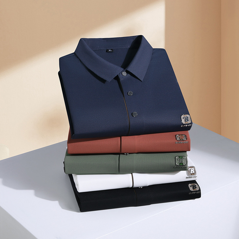 法国CherryKoko夏季短袖t恤男士大码休闲弹力翻领Polo衫