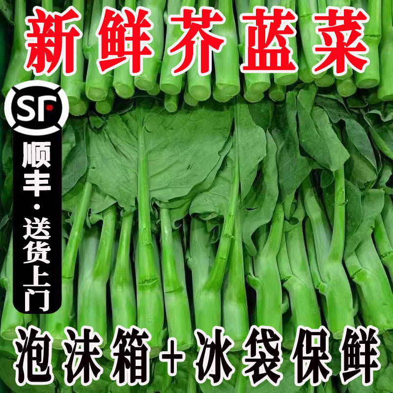 新鲜广东芥兰菜芥蓝菜应季蔬菜现摘小芥兰白花甘蓝菜心花苔当季