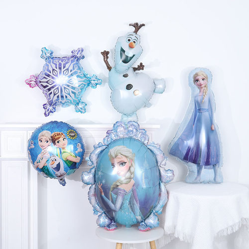 卡通公主派对布置拉旗横幅雪花