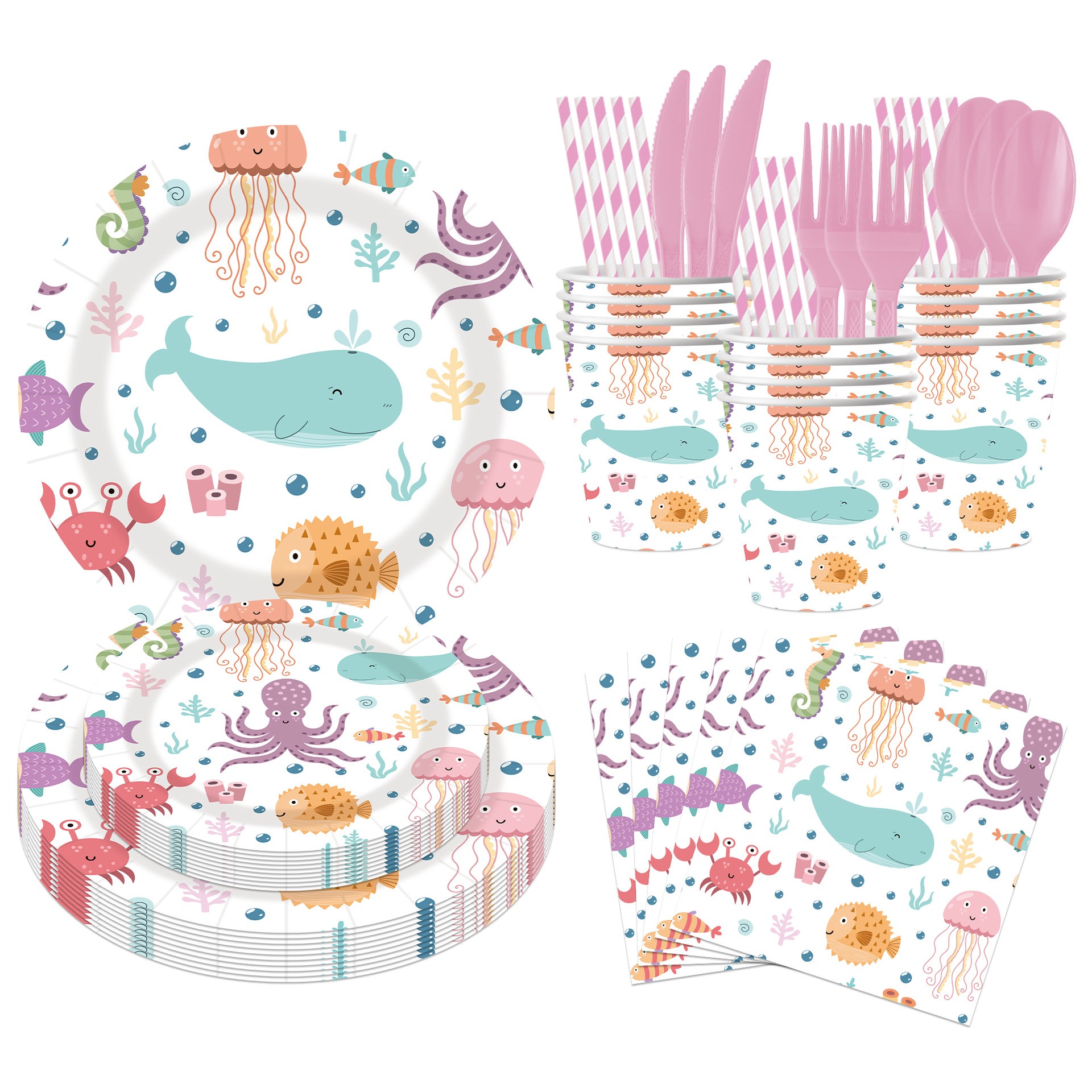 生日聚会派对甜品台布置帽吸管