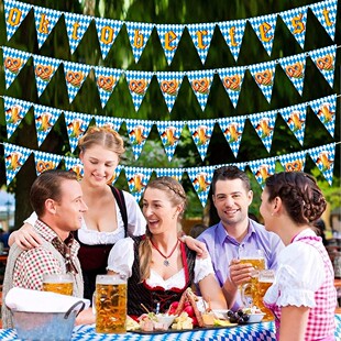 德国慕尼黑啤酒节派对横幅三角拉旗 啤酒节oktoberfest字母横幅