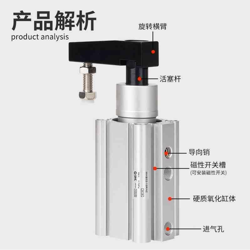 正SMC回转夹下压90度旋转气缸KB1M6/20/25/32/紧4品0-10-20-30-50 标准件/零部件/工业耗材 气缸 原图主图