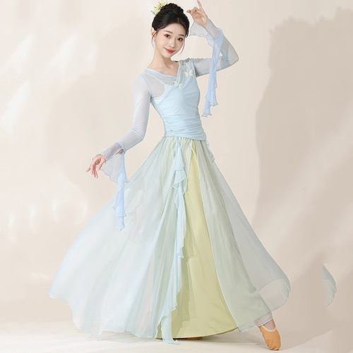 新款古典舞纱衣飘逸裙裤练功服