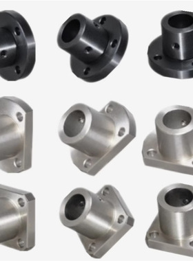 GAC01 GAC11导向轴支座GAC21-D6 D10 D12钢制黑色法兰固定座支撑