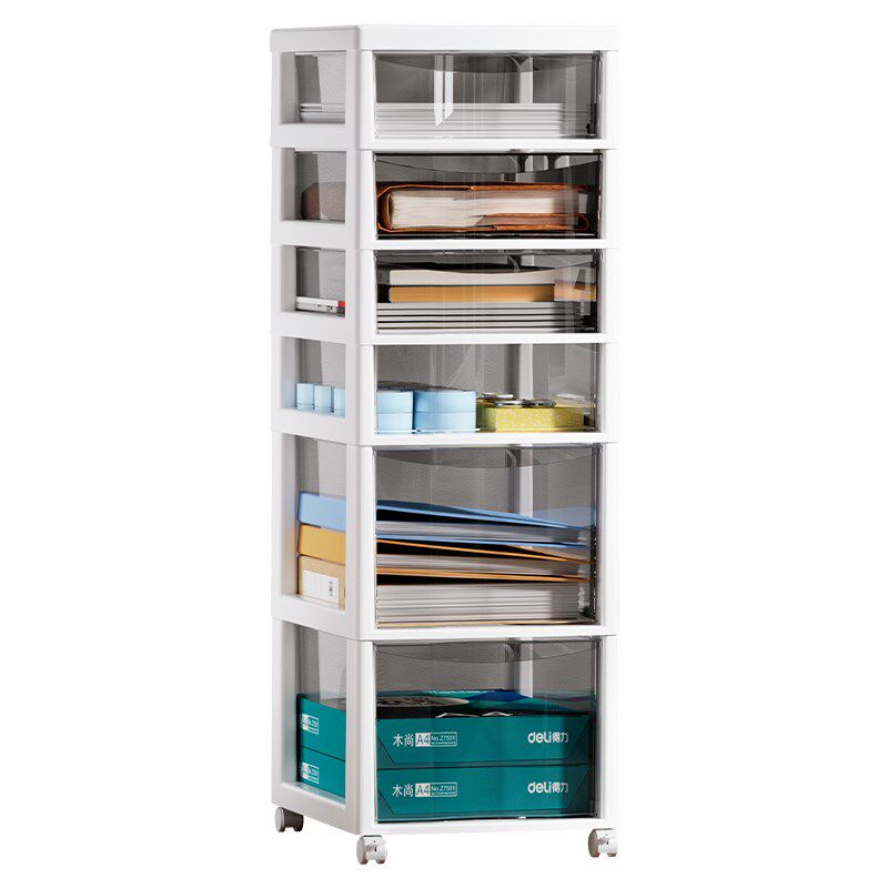 速发办公桌下收纳文件柜抽屉式多层文具储动盒移物带轮推物置车架