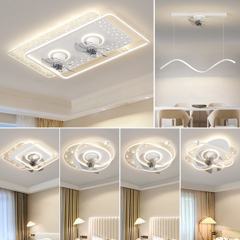 速发全光谱客厅灯风简灯扇约头气双头摇大风扇吸顶灯灯具套餐