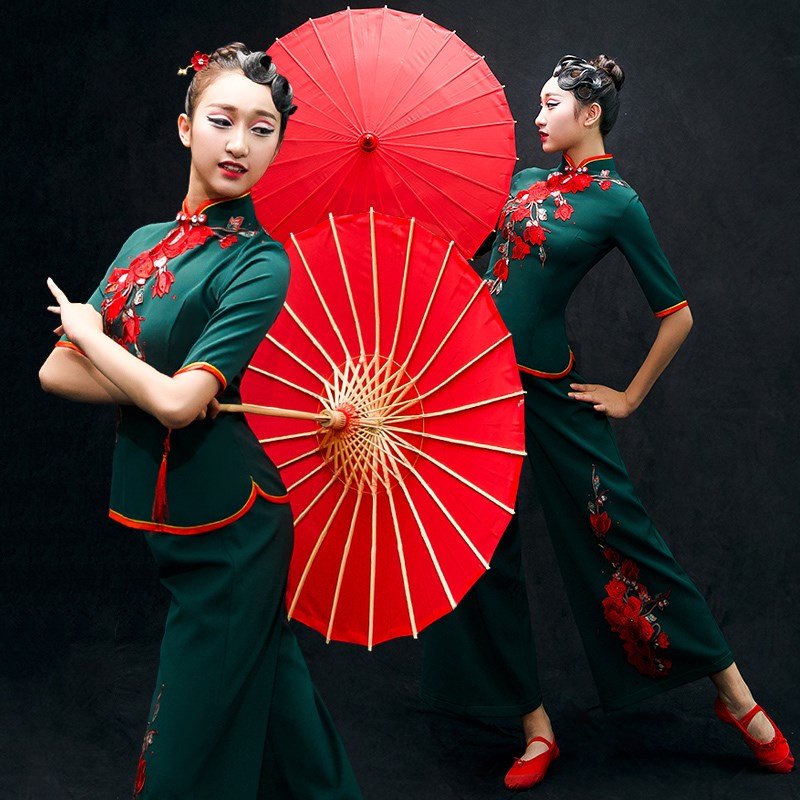 速发秧歌服演出服2025成款扇子舞蹈服装伞舞中老年广古舞新人场典