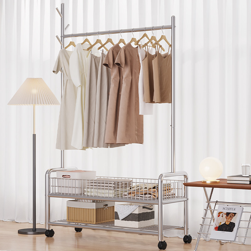 速发服装店展示架拍照衣架装带收纳陈列架地轮子童装落店货架挂衣