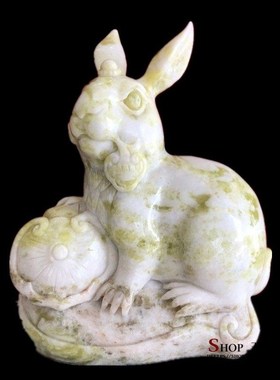 速发工财生肖兔招玉镇宅摆件家居客厅办公室酒柜电视柜岫艺品摆设