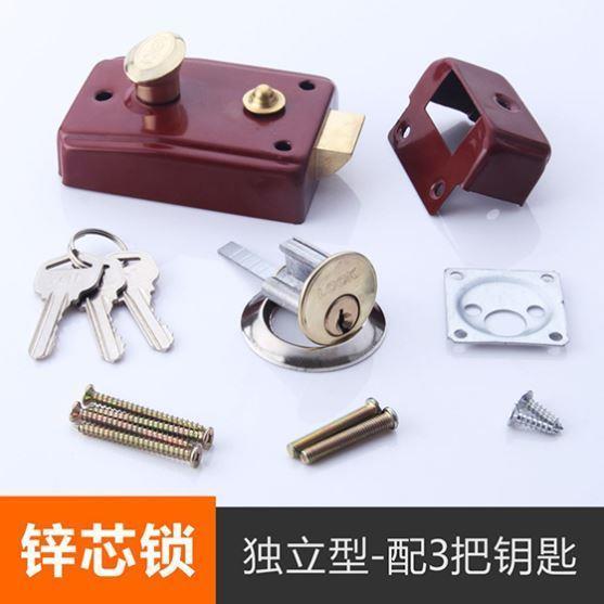 速发用具外装门锁型外装通锁家用室内木门房门卧室老式防盗锁单舌