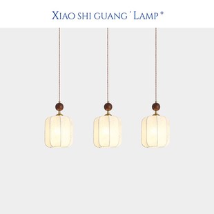 速发宋室美学餐厅吊灯吊025新国风吧台灯民宿茶代印花布艺中式 2灯
