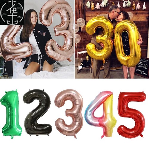 速发40Ich Big Foil Birthd os Blue Helium umber o