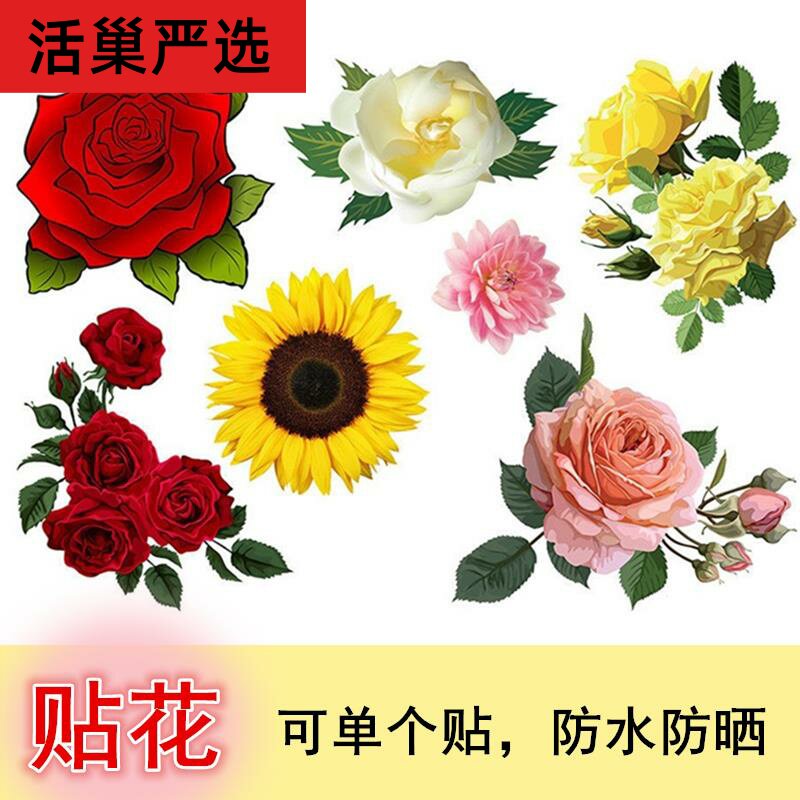 速发瓷砖贴纸客厅自朵防璃蝴蝶玻水贴花花粘遮挡创意遮丑墙面贴画