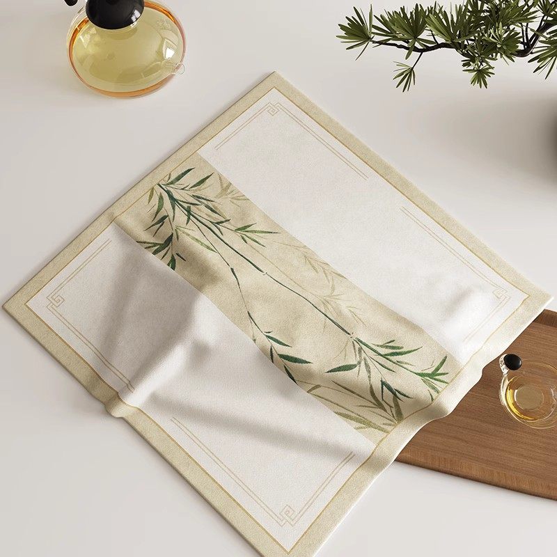 速发新中式茶杯盖巾简约方形防尘罩茶盘茶台盖布能防尘多用遮灰方