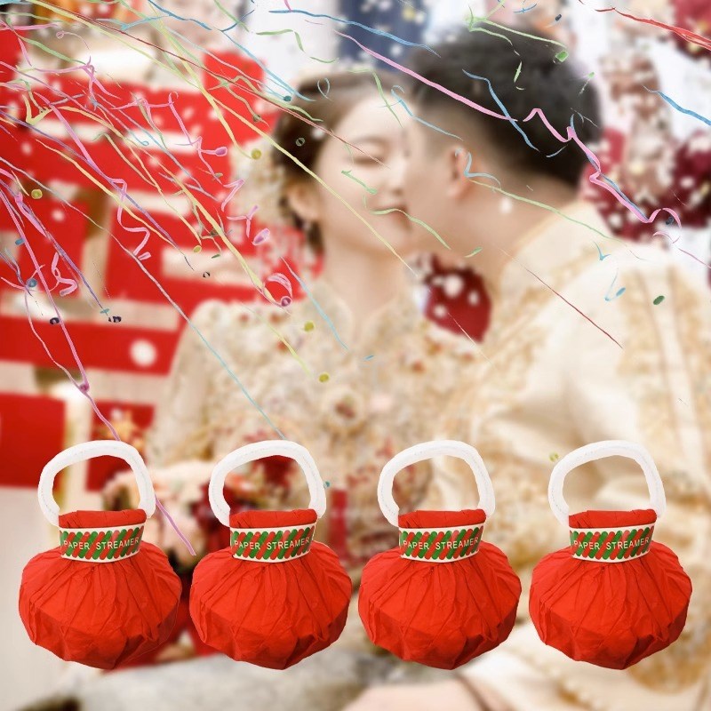 速发希彩婚带接亲手抛彩品婚礼派道装饰氛围对具蜘蛛丝飘带拉环手