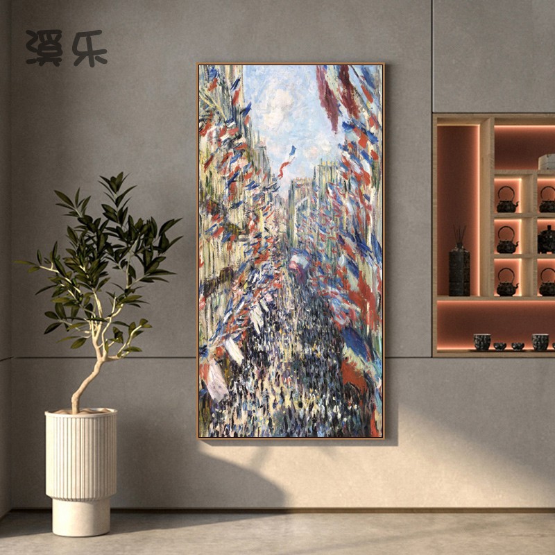 速发梵高美奈装饰画法式风发画沙景画客厅背景墙莫式复古组合壁画