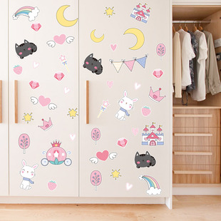 速发墙卧少房间布柜贴室衣柜门置子翻新装饰贴画贴纸小图案自粘