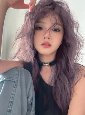 速发j发紫色卷假ita长卷发Lk卷刘海洛丽塔少假发