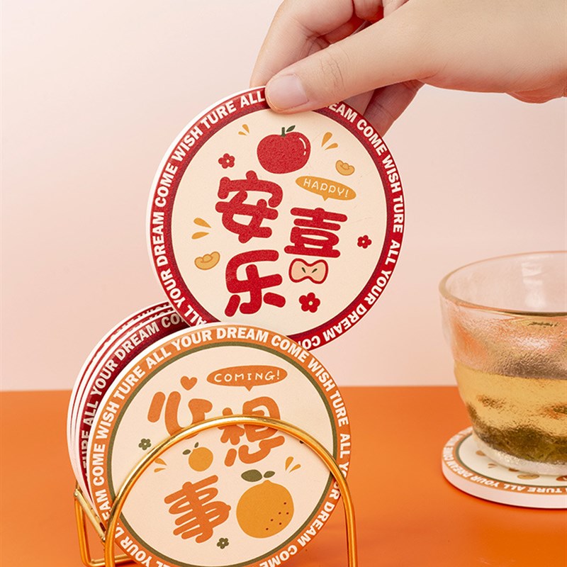 速发饮潮吸室陶瓷杯垫冷国风防烫垫隔垫硅藻泥办公水茶杯垫
