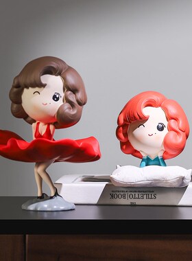 速发简约创意居丽莲梦露小摆玛家件客厅酒柜电视柜桌面人物装饰品