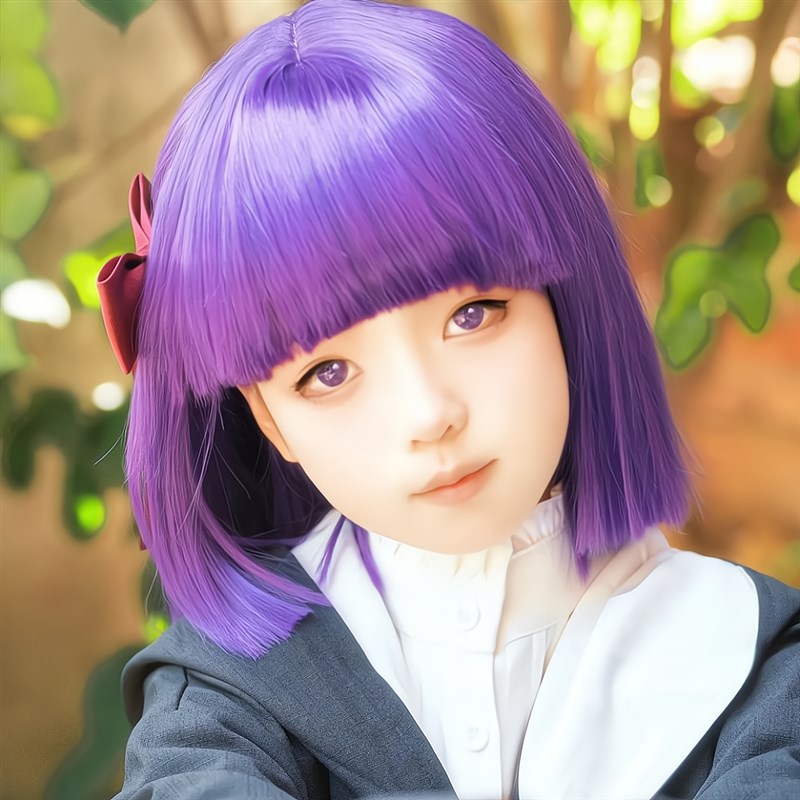 速发童伦送年儿菲假发短发波波头葬幼的芙莉莲二次元全头套