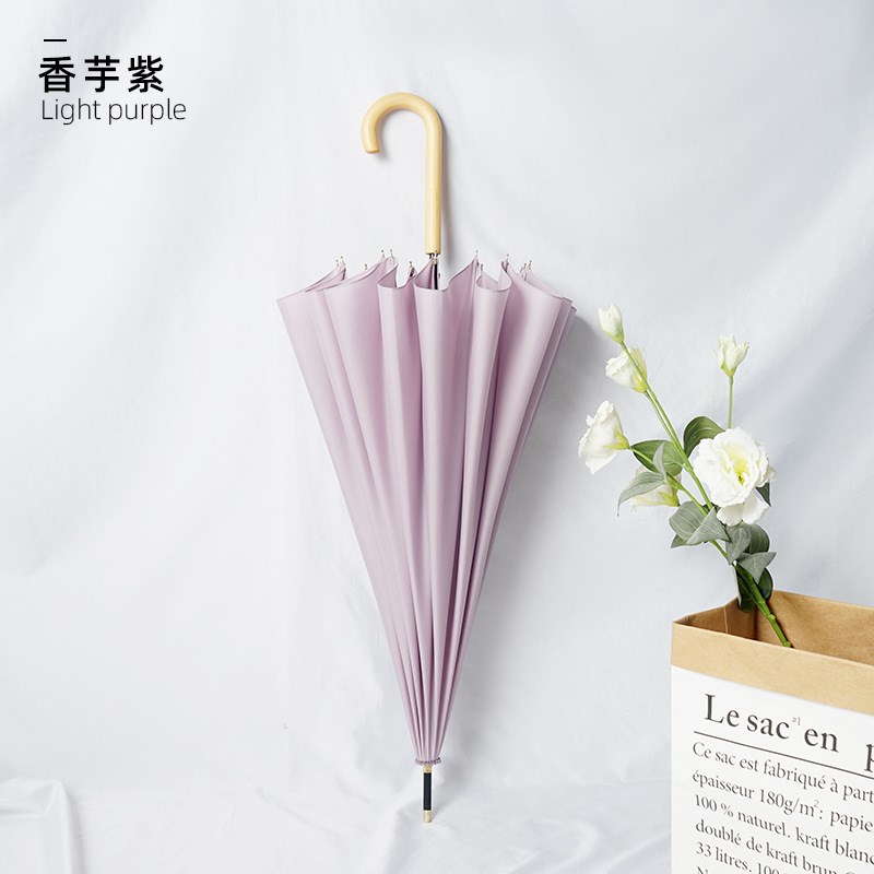 速发1晴骨全自动长柄伞加大弯人木头双柄6雨两用伞风遮防晒伞