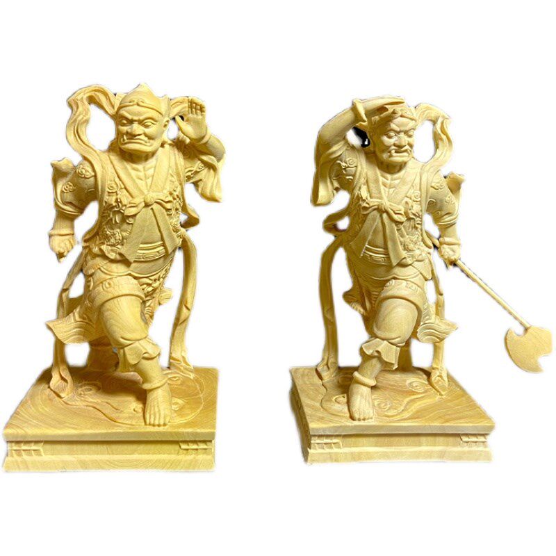 速发黄杨木雕摆件千里眼顺风像家居饰品人物神像明清古典雕刻工艺