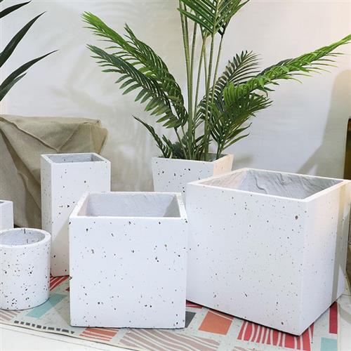速发风格落地水大创意花盆简约泥形植物盆栽方型盆器室内客厅
