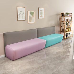 酒店大厅商用卡座长条凳小户型家用培训休息区接待室休闲皮艺沙发