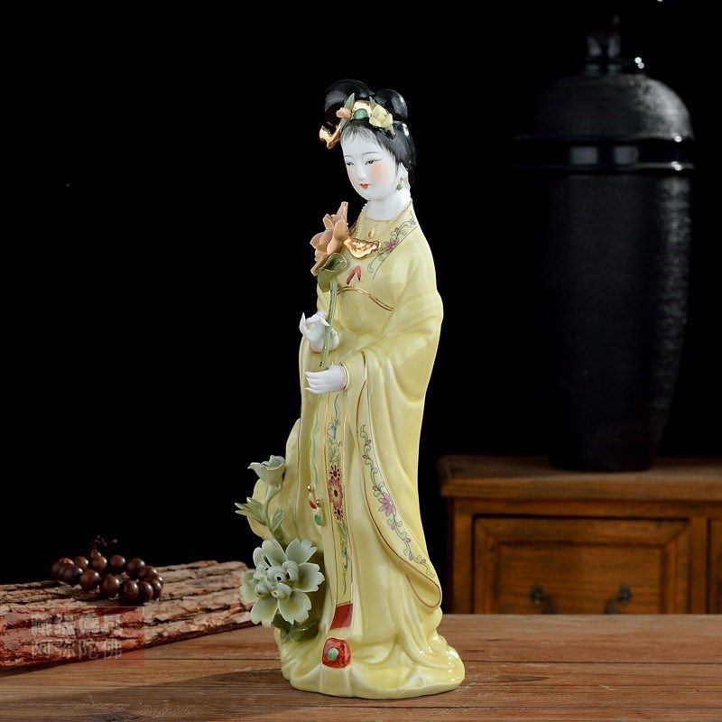 速发百花摆瓷像荷花仙子花神花仙陶瓷装饰陶件
