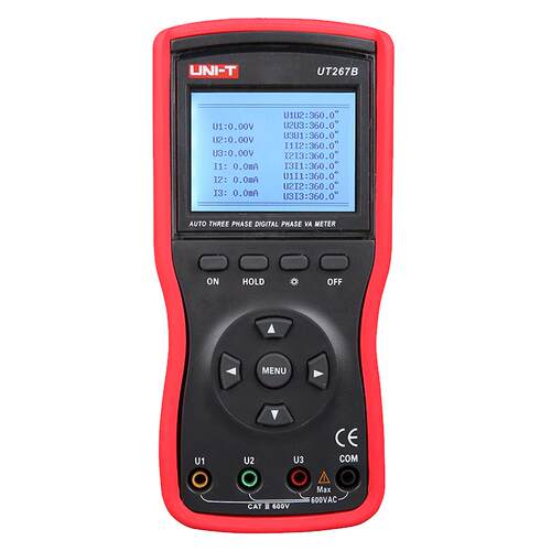 工业品UT265B/UT267B智能型数字伏安相位表多功能双钳相位角检测
