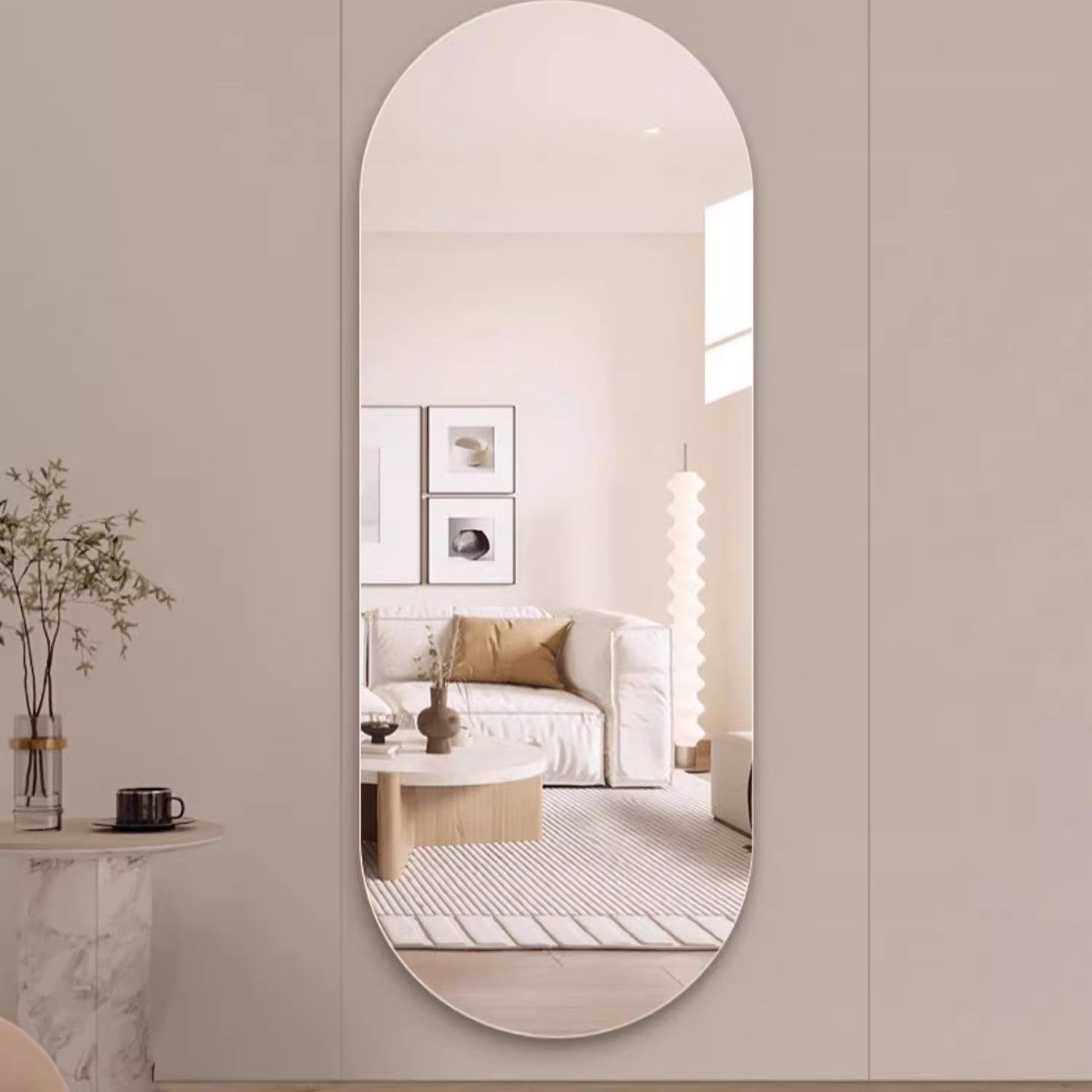 亚克力全身镜贴墙自粘软镜子拱形穿衣镜高清免打孔隐藏衣柜镜面贴,住宅家具,穿衣镜,淘宝优惠券,粉丝福利购,淘宝优惠卷