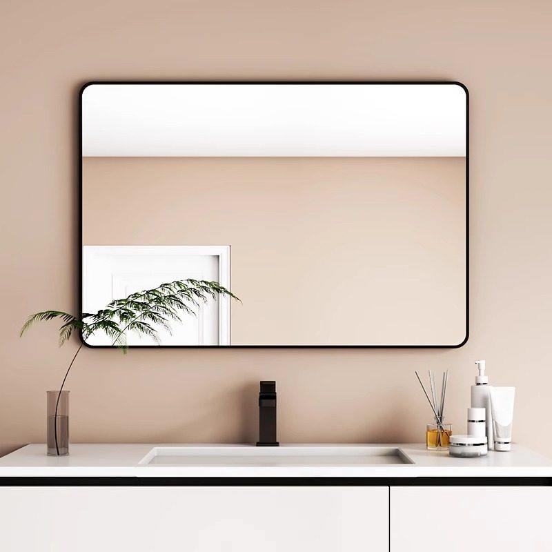 高清浴室镜厕所卫生间镜子洗手台长方形寝室化妆镜黑色卫浴镜子,家装主材,浴室镜,淘宝优惠券,粉丝福利购,淘宝优惠卷