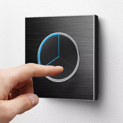 黑色LED插座大光圈多三孔带开关