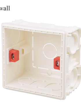 86型暗盒 家用开关墙壁插座红色底盒可拼接白色PVC阻燃接线盒通用