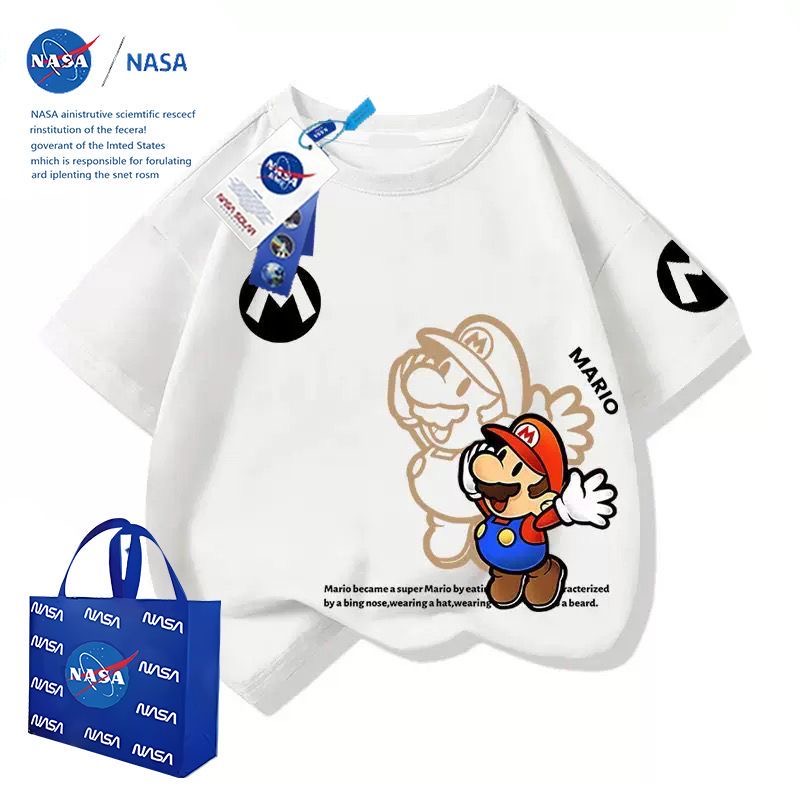 NASA超级玛丽马里奥儿童短袖T恤