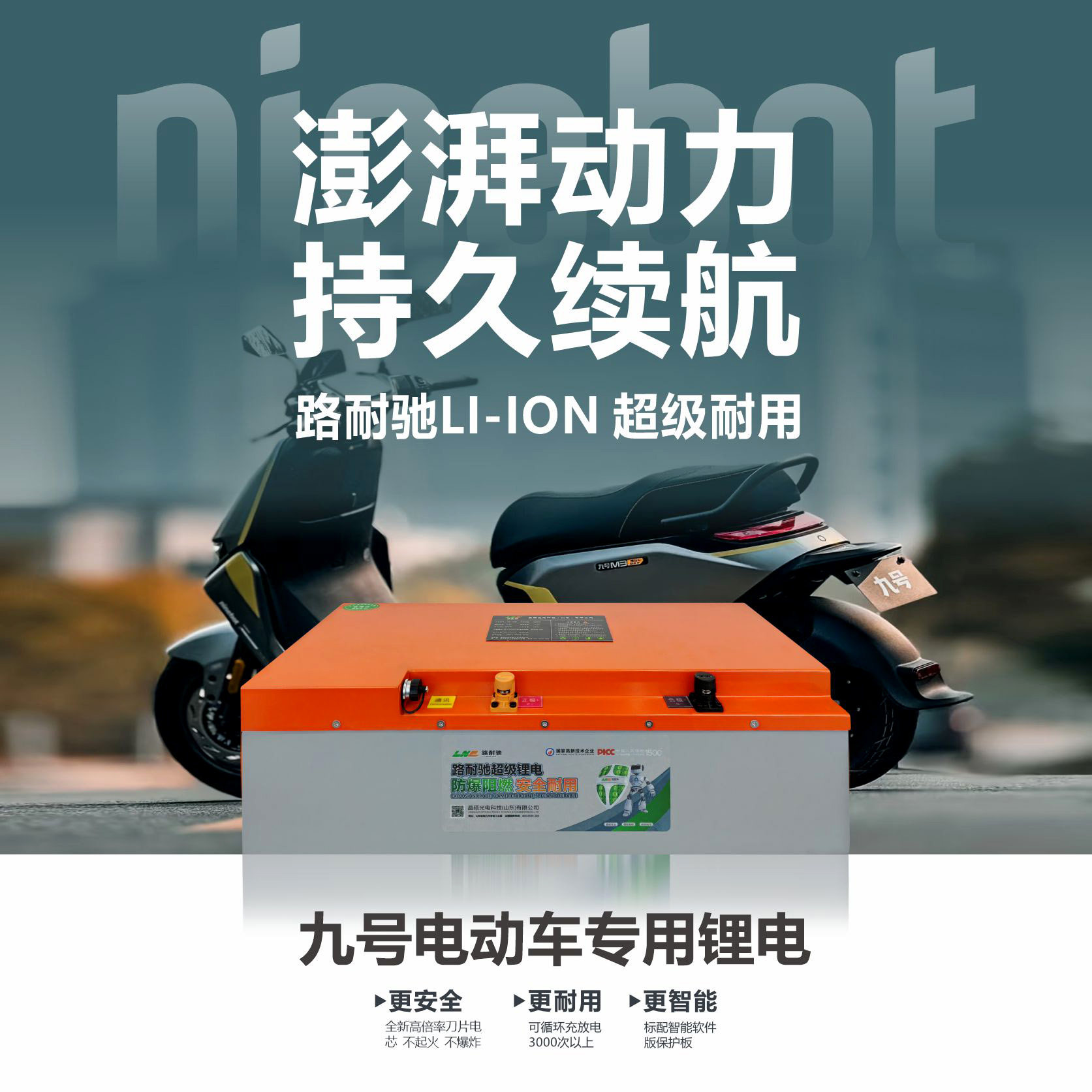 九号电摩极核电摩专用全新比亚迪刀片磷酸铁锂大容量长续航锂电池