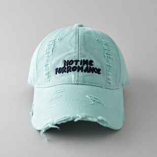 破洞大头围棒球帽加大加宽帽檐显脸小可扎高马尾百搭男女款遮阳帽