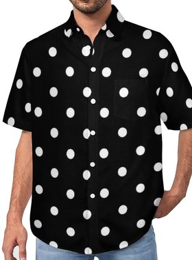Men's polka dot printed short sleeved top波点印花短袖上衣男