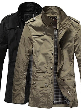 Slim fitting standing collar men's jacket 修身立领夹克外套男