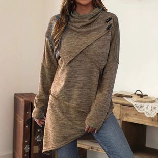 Splicing knit sweater jacket纯色欧美长袖扣子外套拼接针织衫女