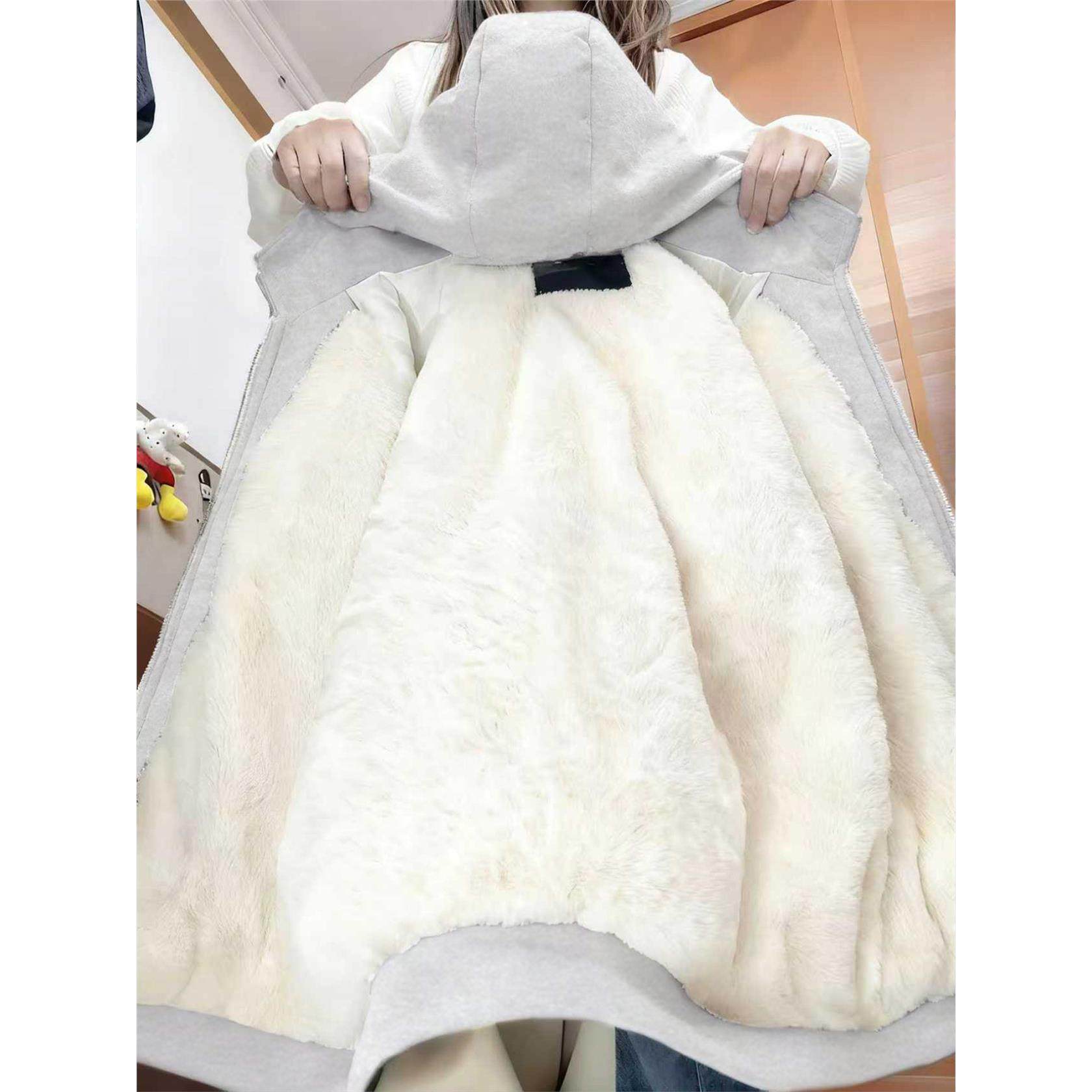 巨好看的初冬加绒厚外套女装冬卫衣女款独特漂亮有质感毛毛羊羔绒,个性定制/设计服务/DIY,棉服工装,淘宝优惠券,粉丝福利购,淘宝优惠卷