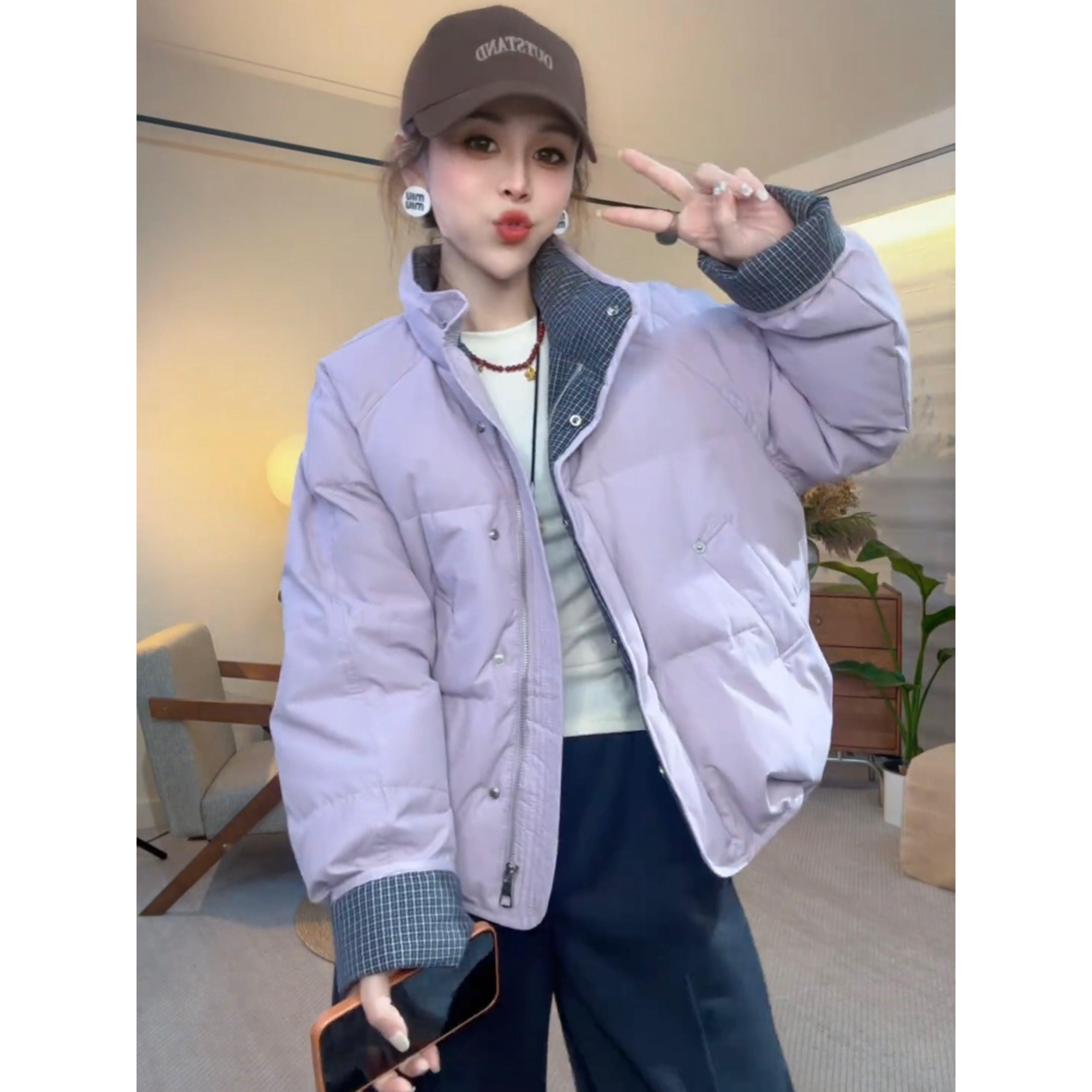 韩系时尚减龄短款棉衣棉服女冬季立领面包服小个子拼接棉袄厚外套,个性定制/设计服务/DIY,棉服工装,淘宝优惠券,粉丝福利购,淘宝优惠卷