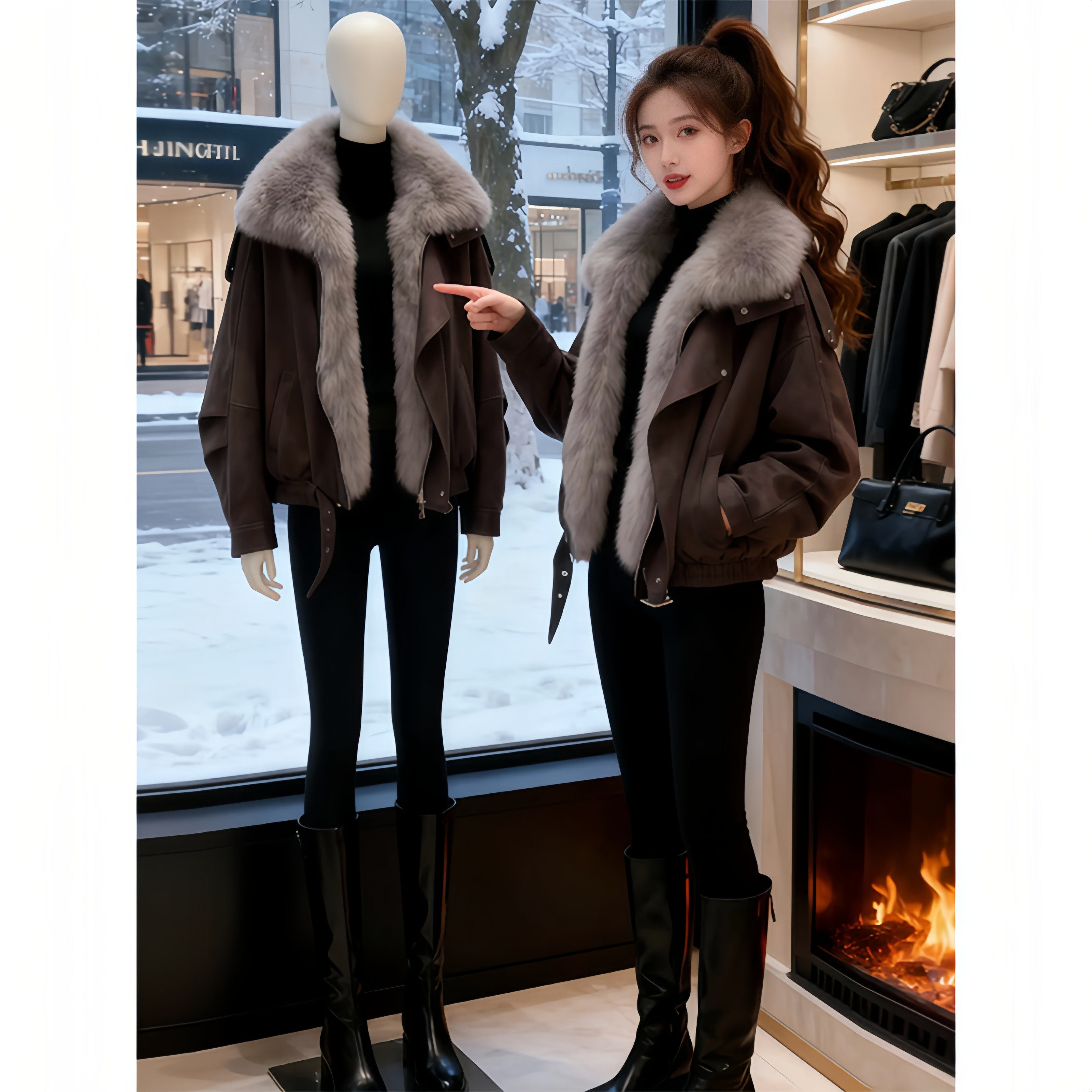 大毛领工装派克服棉服女2025新款冬季设计感夹克加厚保暖外套棉衣,个性定制/设计服务/DIY,棉服工装,淘宝优惠券,粉丝福利购,淘宝优惠卷