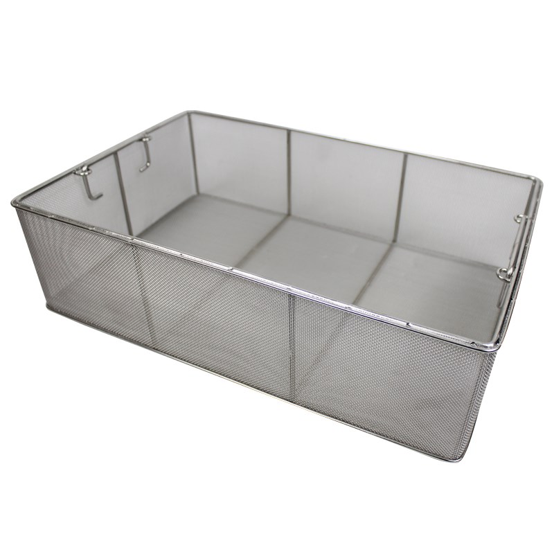 304不锈钢网篮器械消毒筐长方形超声波清洗网筐斜纹网篮收纳框篮