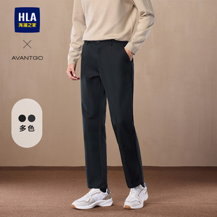 新职业通勤绣花长裤 HLA 25春季 系列休闲裤 子男 海澜之家轻商务经典