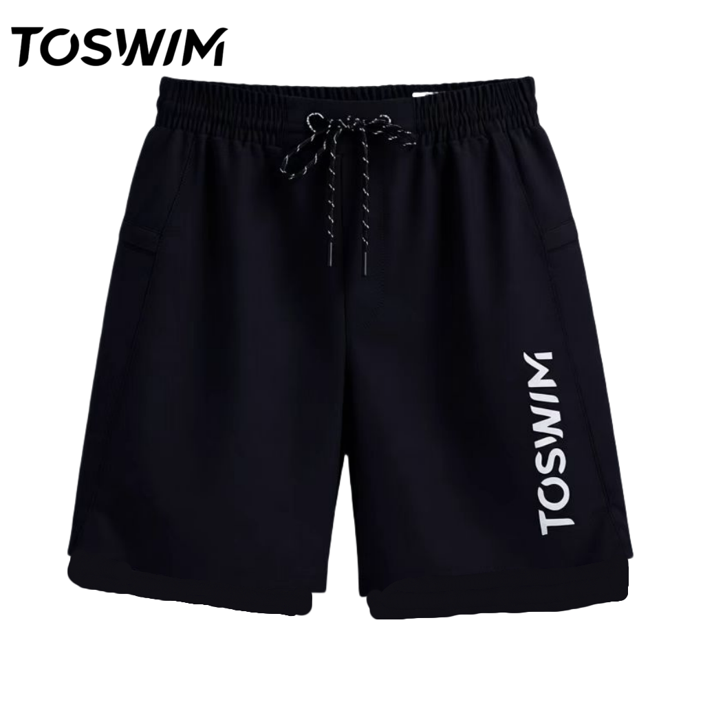 【样衣清仓-静谧墨黑】TOSWIM拓胜正品男士泳裤防晒冲浪温泉裤