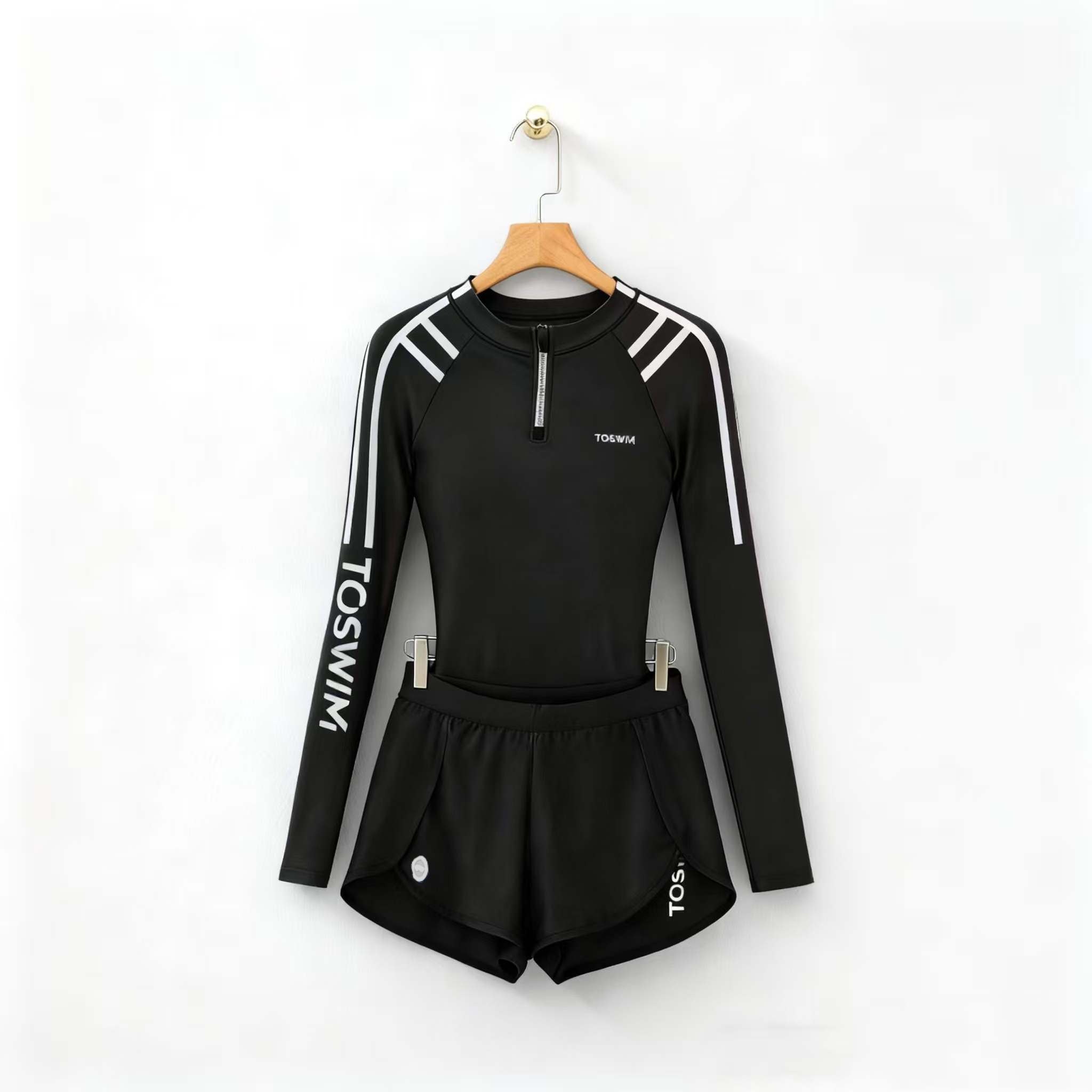 【样衣清仓-原海极光】TOSWIM拓胜正品游泳衣女士分体长袖泳衣女